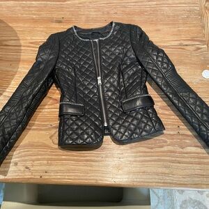 Anine bing quilted leather jacket